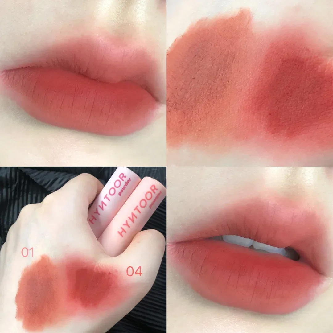 HYNTOOR Black Rabbit Macaron Retro Soft Mist Lip Mud Non-stick Cup Lip Gloss Long lasting Makeup