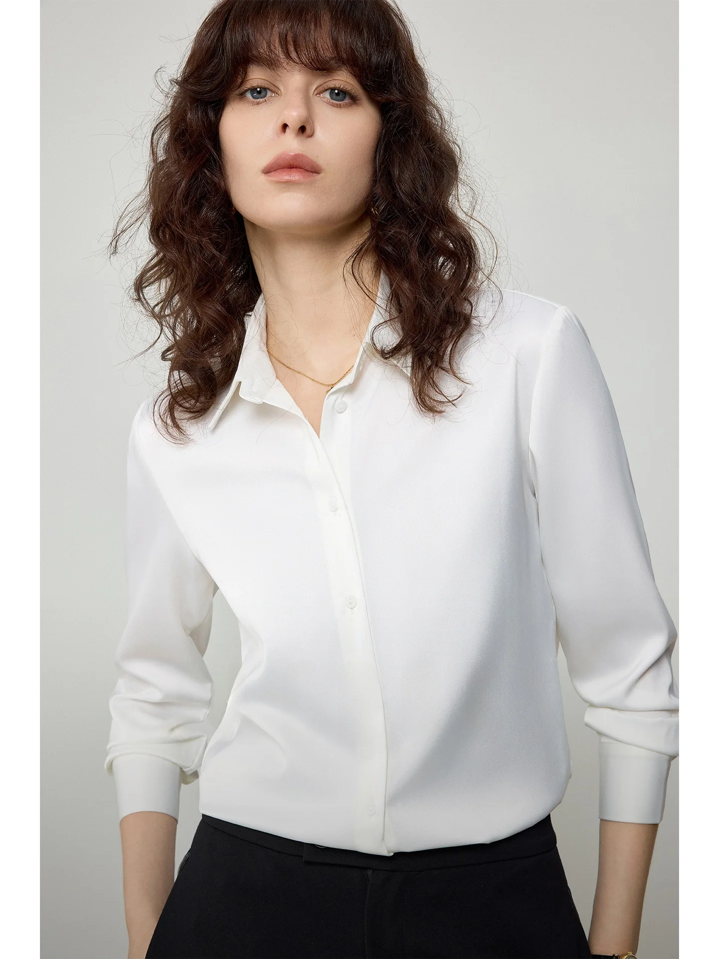 

Aoke Home Upgrade 30 Silk White Shirt Women Draping Anti-Wrinkle Commute Professional Formal Interview Blouse Breathable Long...