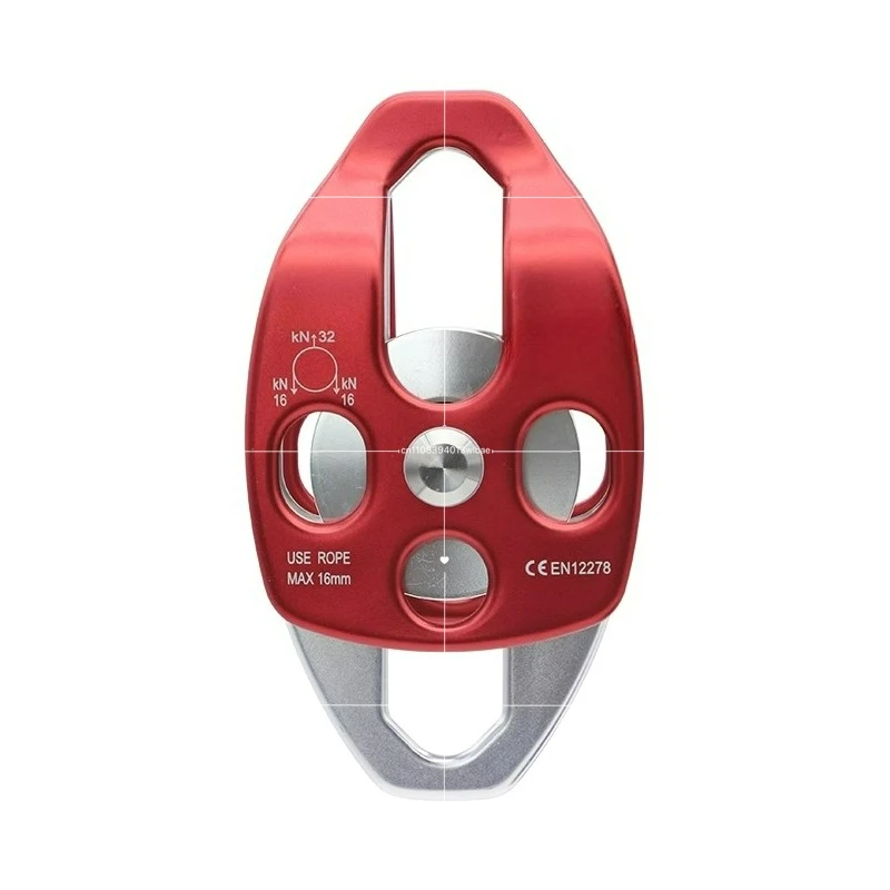 Outdoor Lightweight Rescue Lifting Side Panel Climbing Large Pulley Climbing Labor-saving System Double Pulley System
