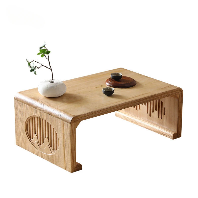 Pure solid wood bay window small tea table Japanese style tatami low table ancient style Kang table muebles escritorios mesa