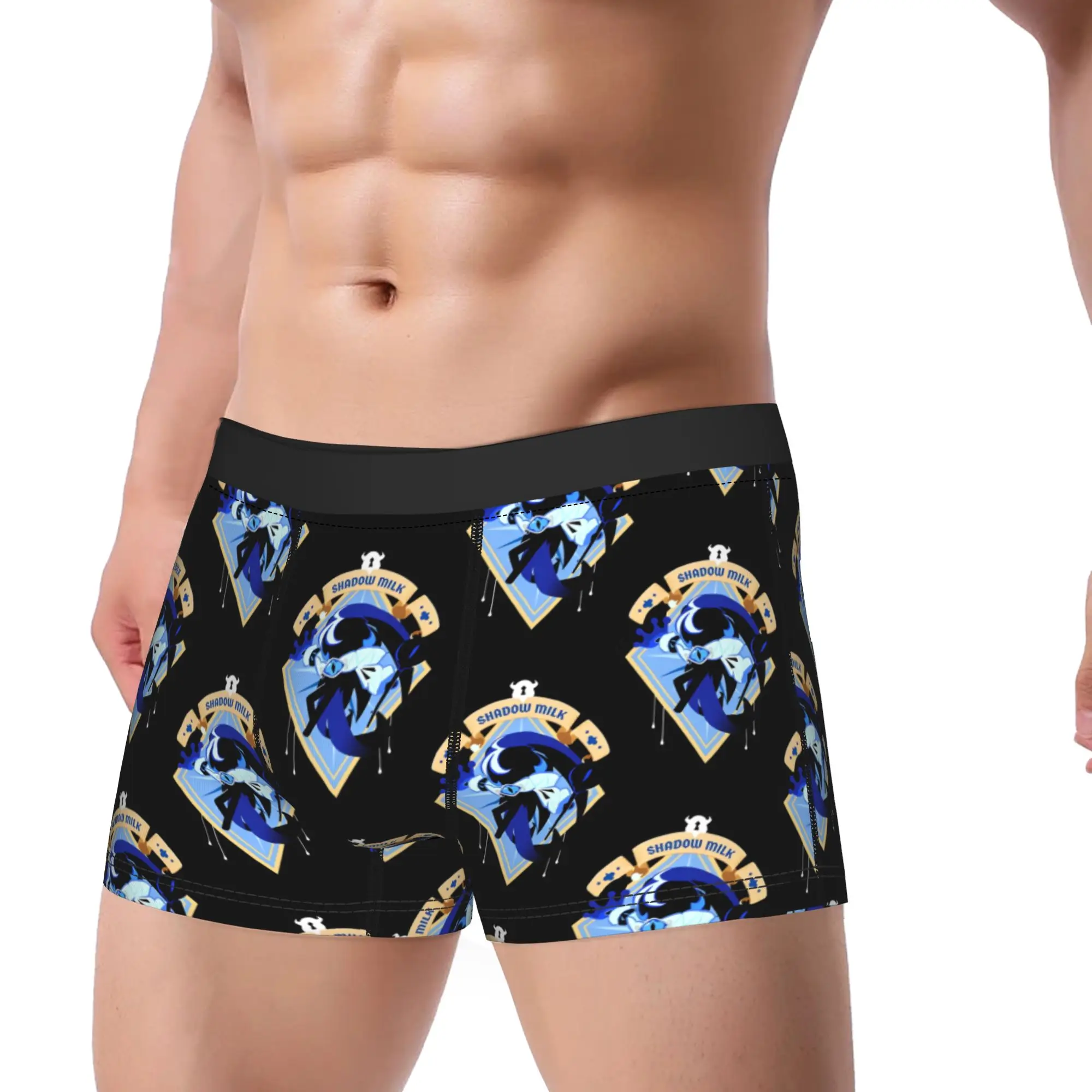 Men Shadow Milk Cookie Boxer Briefs Shorts Panties Breathable Underwear Cookie Run Kingdom Male Funny Plus Size Underpants