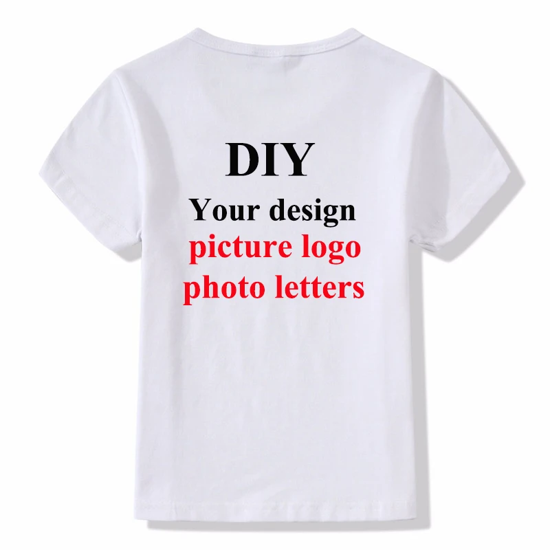 Children\'s Summer T-shirt DIY Your Printed or Logo Short Sleeve Front and Back Design Top Tumblr Customized Text Kids Clothing