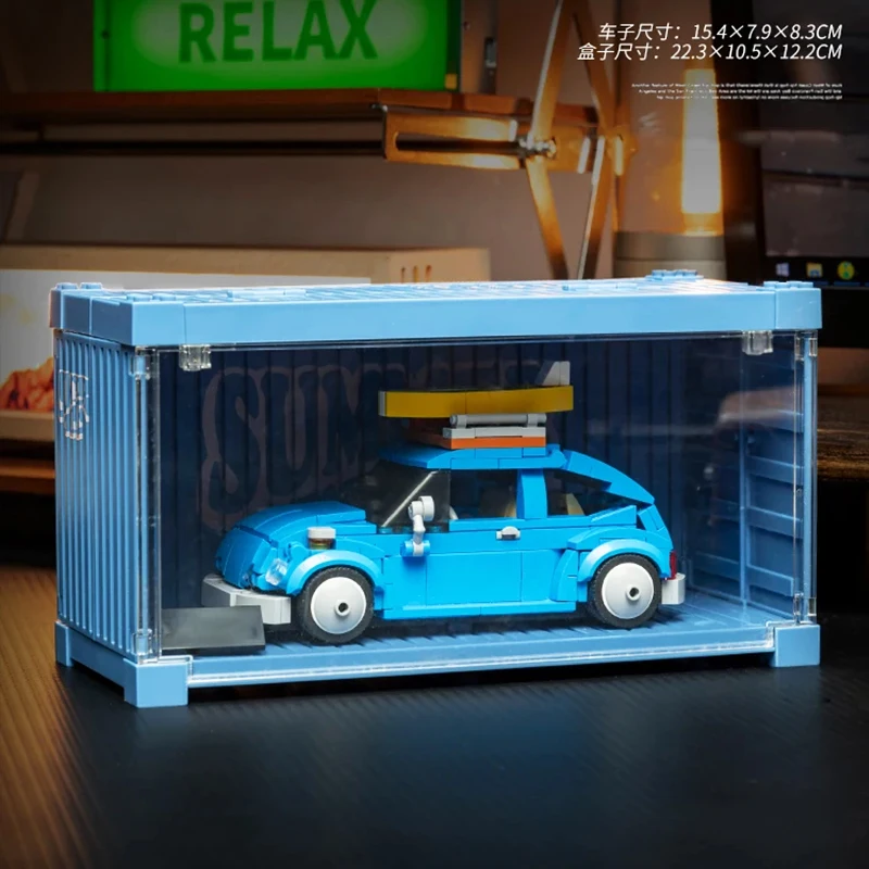 MOC 8805 Beetle Camper Model klocki pojazdy techniczne cegły DIY Puzzle zabawki z pudełkiem wystawowym świąteczne prezenty dla dzieci