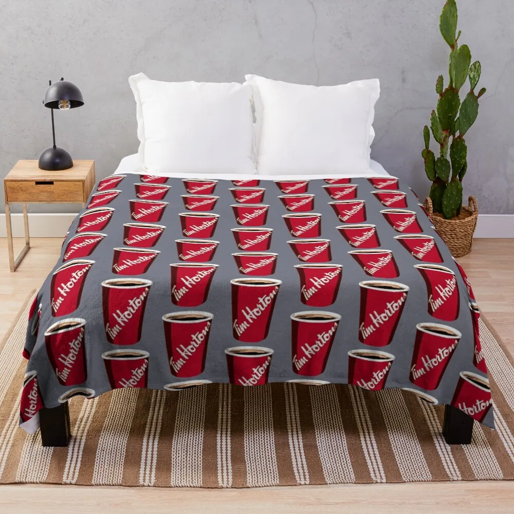 

Tim Horton_s Cup Throw Blanket halloween Kid'S Cute Plaid Hairys Blankets