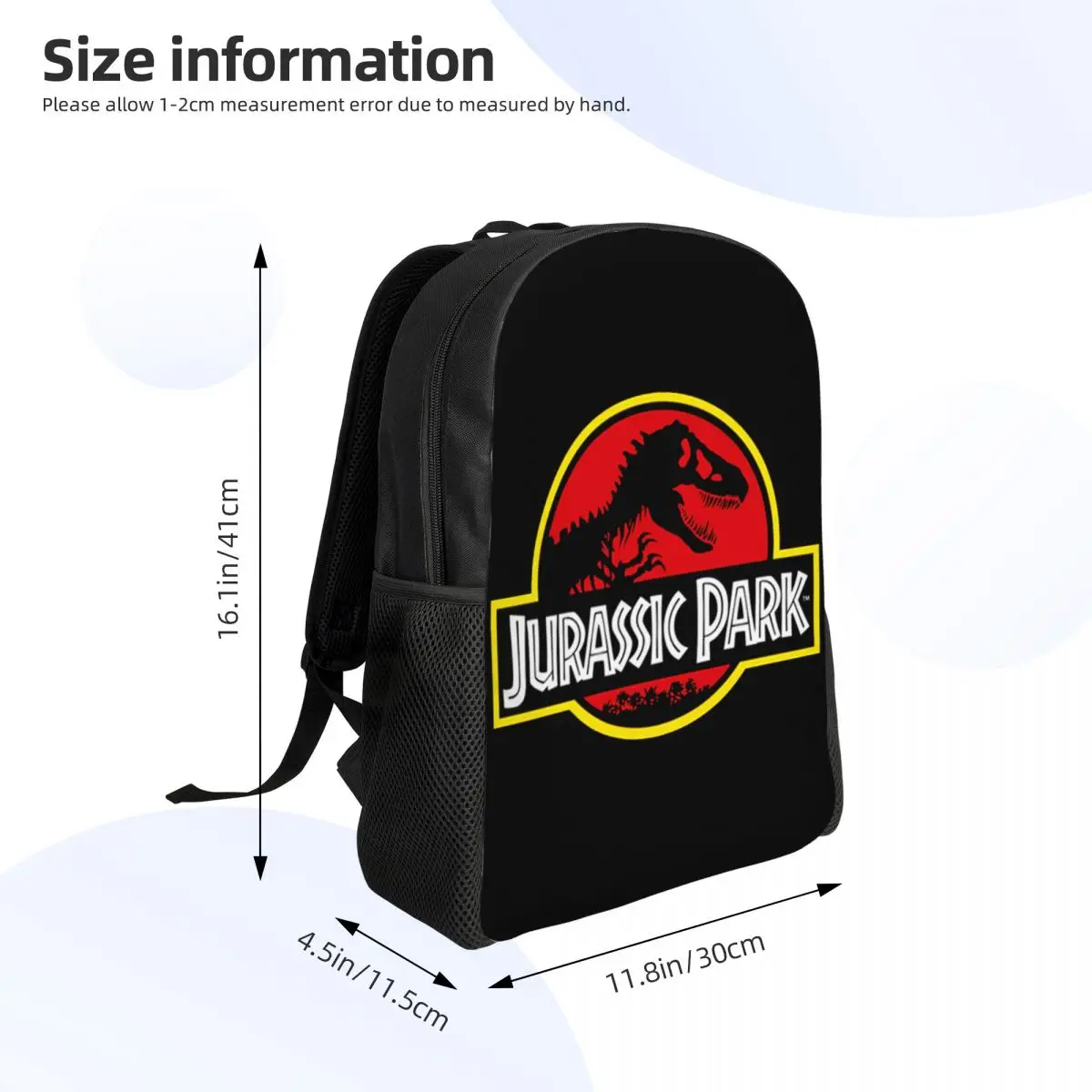 Customized Jurassic Park Backpacks Women Men Casual Bookbag for School College Dinosaur World Bags