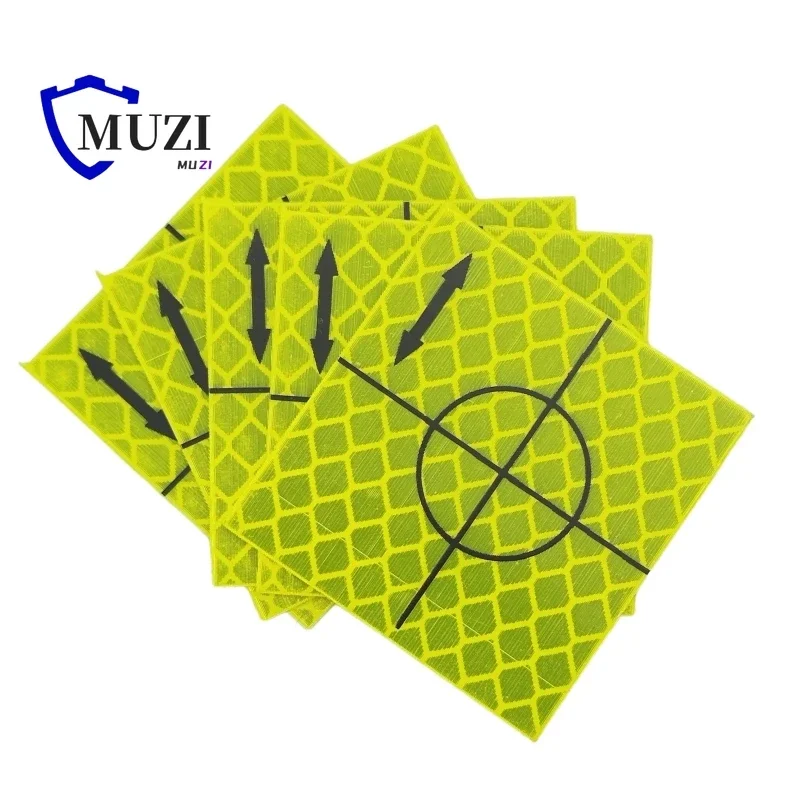 100pcs Size 20 30 40 50 60 80mm Reflector Sheet For Total Station Survey Geography Fluorescent Green Sheet Reflective Sticker