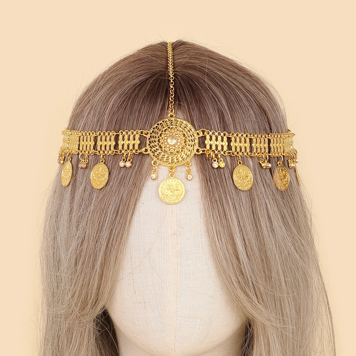 البوهيمي الذهب هندسية طباعة عملة الترتر شرابة السيدات عقال الموضة مناسبة لحفلات الزفاف في الهواء الطلق هدايا للأصدقاء #5