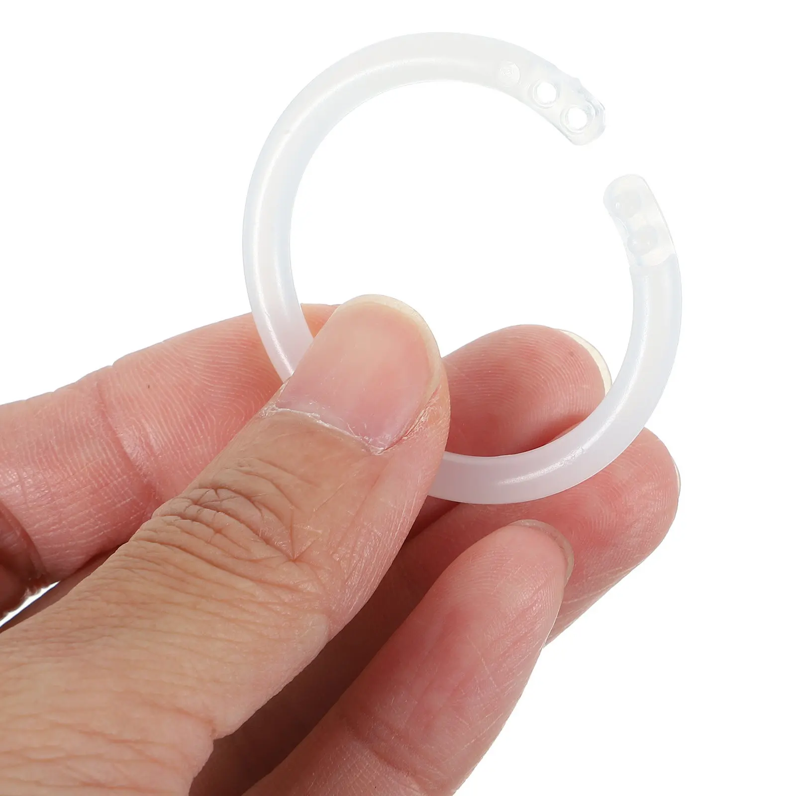

4 Boxes Small Plastic Binder Rings Easy Pull Open Squeeze Close for Index Cards Paper Cards Keychains Loose Office