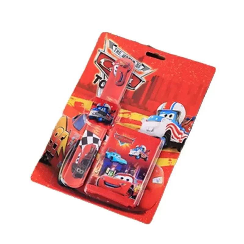 Children Cartoon Car Wallet Pat watch Set Spiderman Mickey Watches Girl or Boy Birthday Gifts Digital Leather Clock