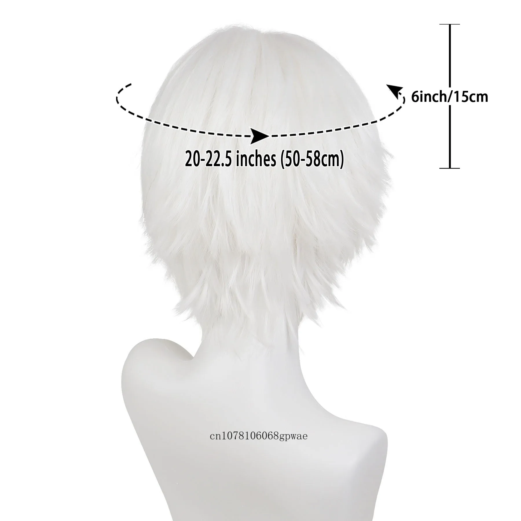 Parrucca cosplay Anime Ken Kaneki corta a strati appuntiti alla moda per capelli sintetici per uomo Ragazzi Parrucche per costumi di Halloween Maschile dall'aspetto naturale