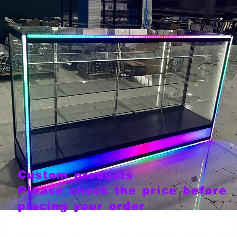 custom.New Design Smoke 47 Inch 60 Inch 70 Inch Glass Showcase Smoke Shop Display