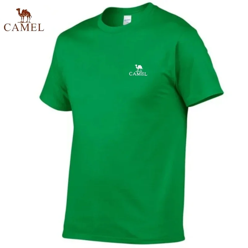 

Camel - Men's Short sleeved Embroidered T-shirt, 100% Cotton, Comfortable Polo Top, Outdoor Sports, Leisure, Couple, Summer Fash