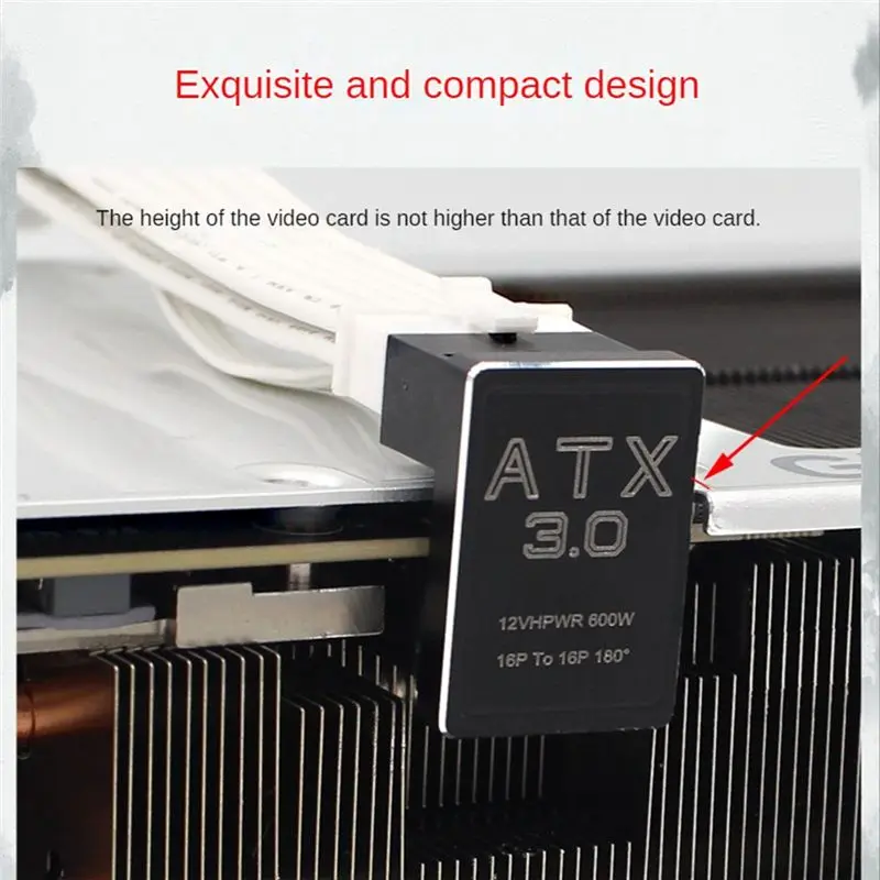 

A32M ATX3.0 16Pin Male to 16Pin Female Power Supply Adapter PCIe 5.0 12VHPWR 16Pin 12+4Pin Male GPU Power Cable Connector, A