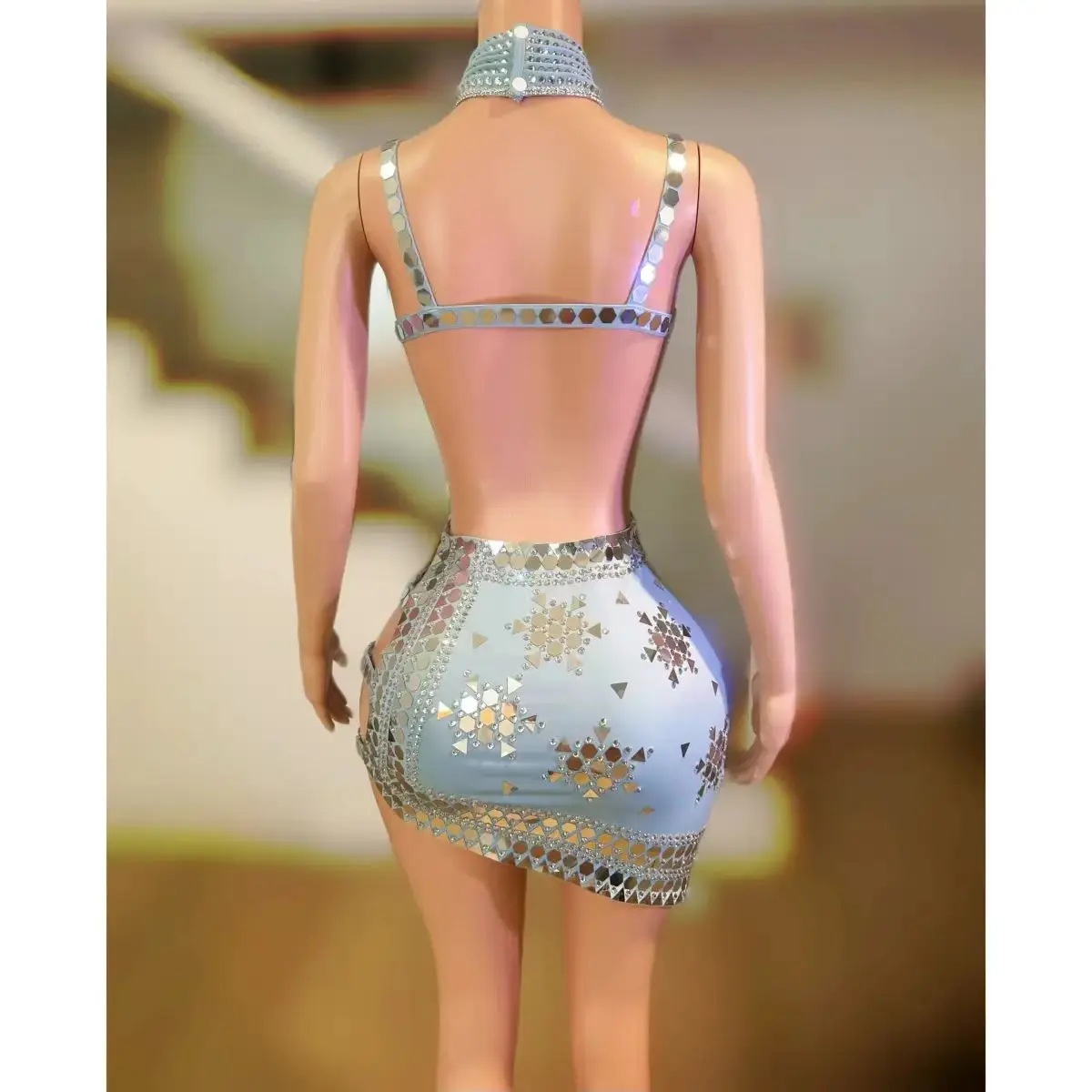 Bar Nightclub DJ Female Singer Leading Dancer Stage Performance Clothing Sexy Glitter Short Skirt Dance Team Party Theme Show