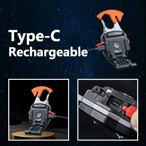 Multifunctional Rechargeable COB Keychain Flashlights with Whistles Screwdriver Opener Light Mode Pocket Light for Outoor Hiking