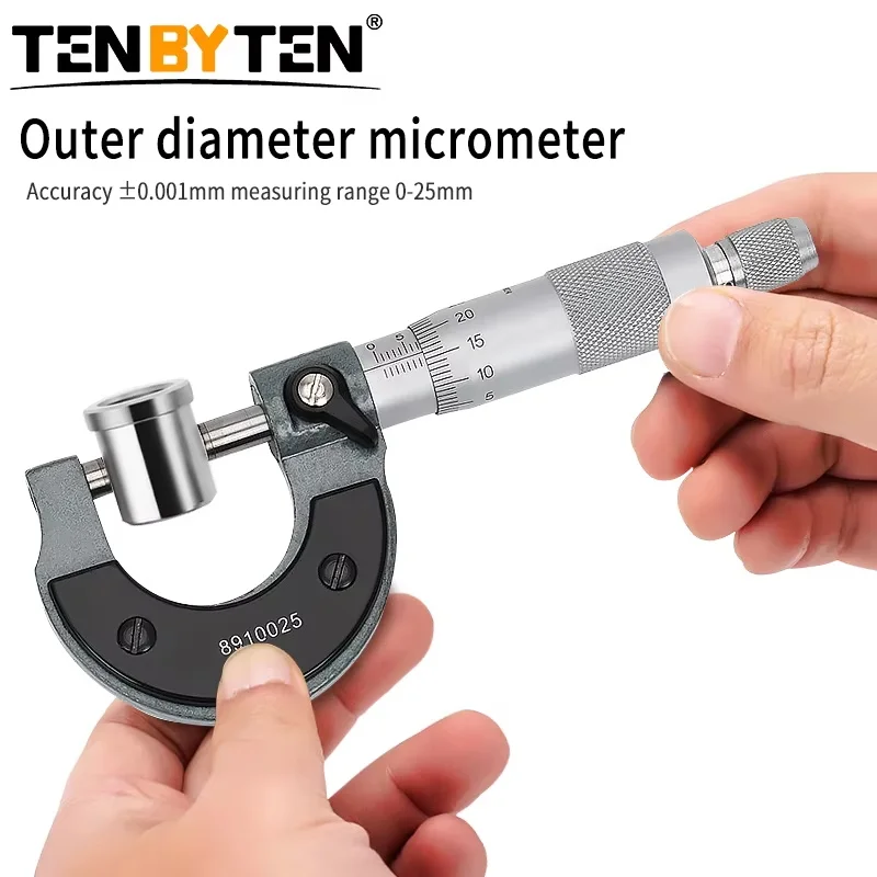 

0-25mm Outside Micrometer 0.01mm High Precision Micrometro Gauge Caliper Micrometer Machinist Measuring Instrument Micrômetro