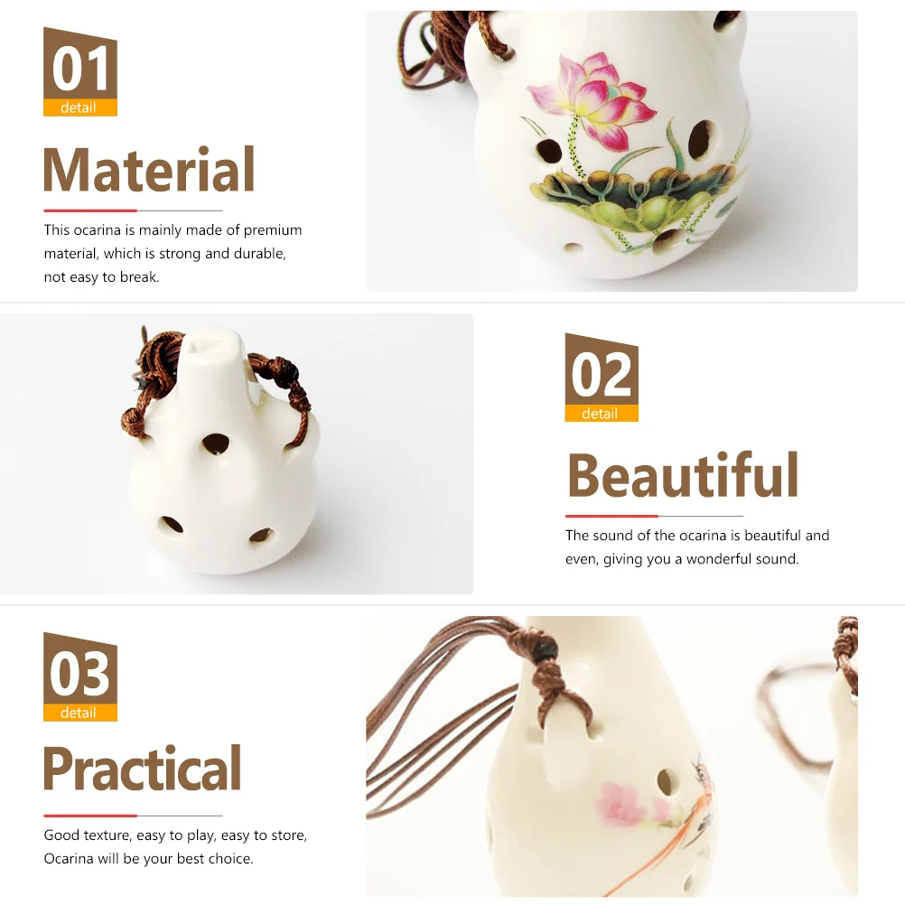 آلة موسيقية للمبتدئين على شكل زهرة الأكرينا مكونة من 6 فتحات، مادة ممتازة متينة، صوت جميل للمبتدئين، الأكرينا