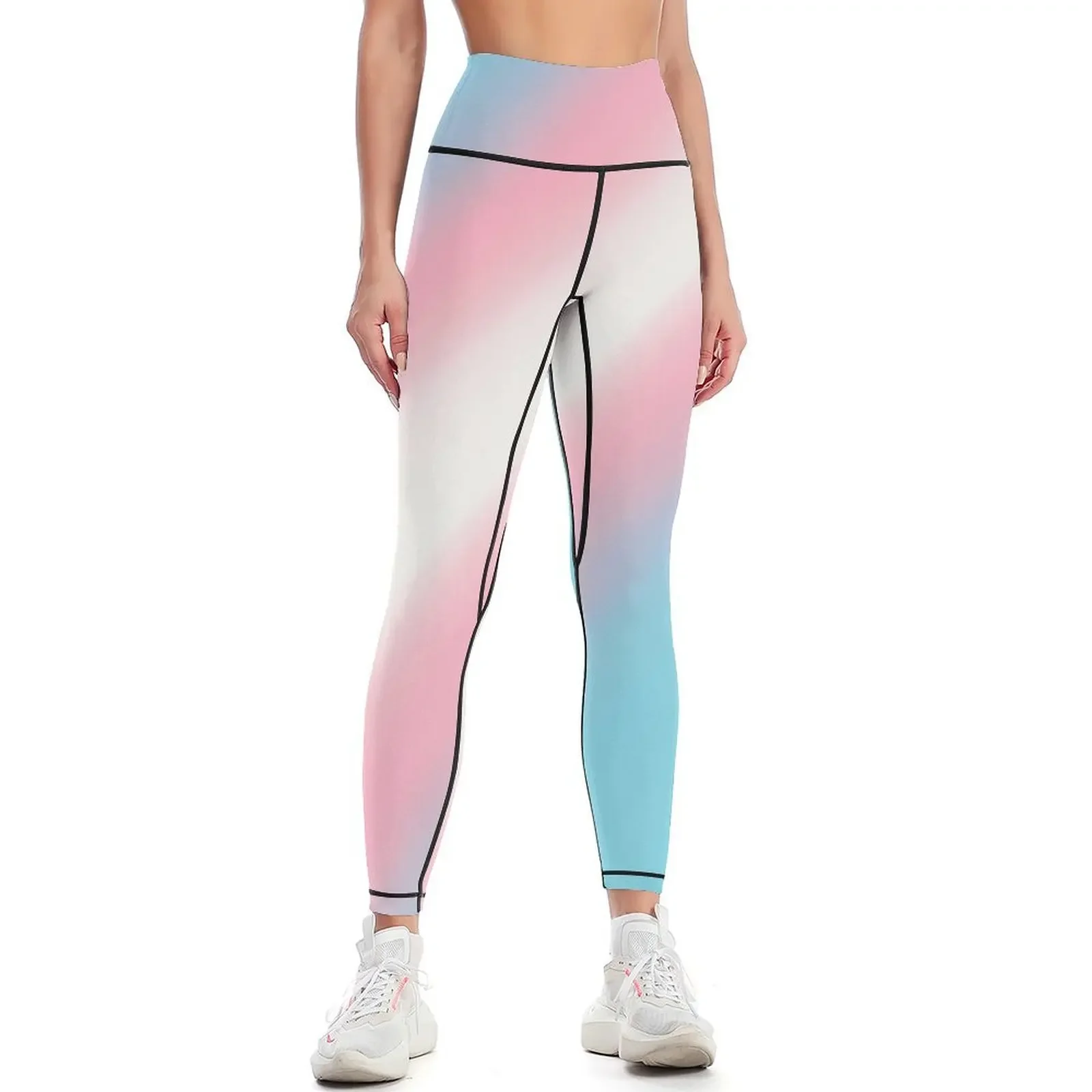 Subtle trans gradient pride flag Leggings Women's sports pants flared Sports pants woman sports for Womens Leggings