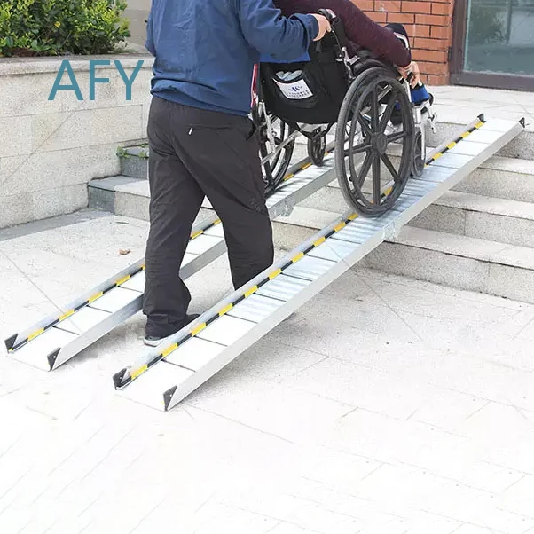 Aluminum Retractable Access Foldable Wheelchair Ramp for Stairs Portable Lightweight Aluminum Ramps for Wheelchairs Mobility