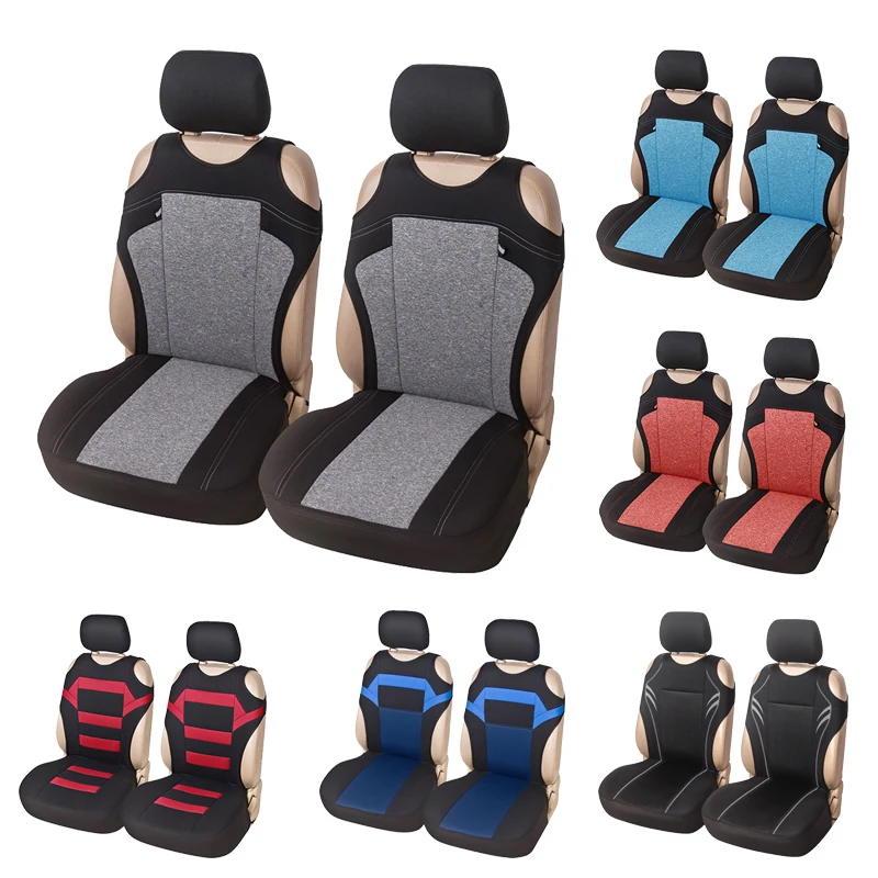 CarPaint 2pcs Universal Car Seat Covers - Front Seat Covers Mesh Sponge Interior Accessories T Shirt Design - for Car/Truck/Van