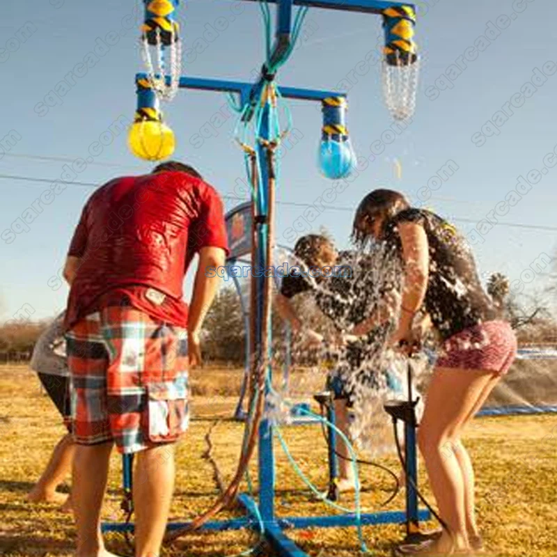 4 Station Hydro Blaster Water Balloon Game | Carnival Water Battle Equipment | Dunk Tank Alternative for Event Rental