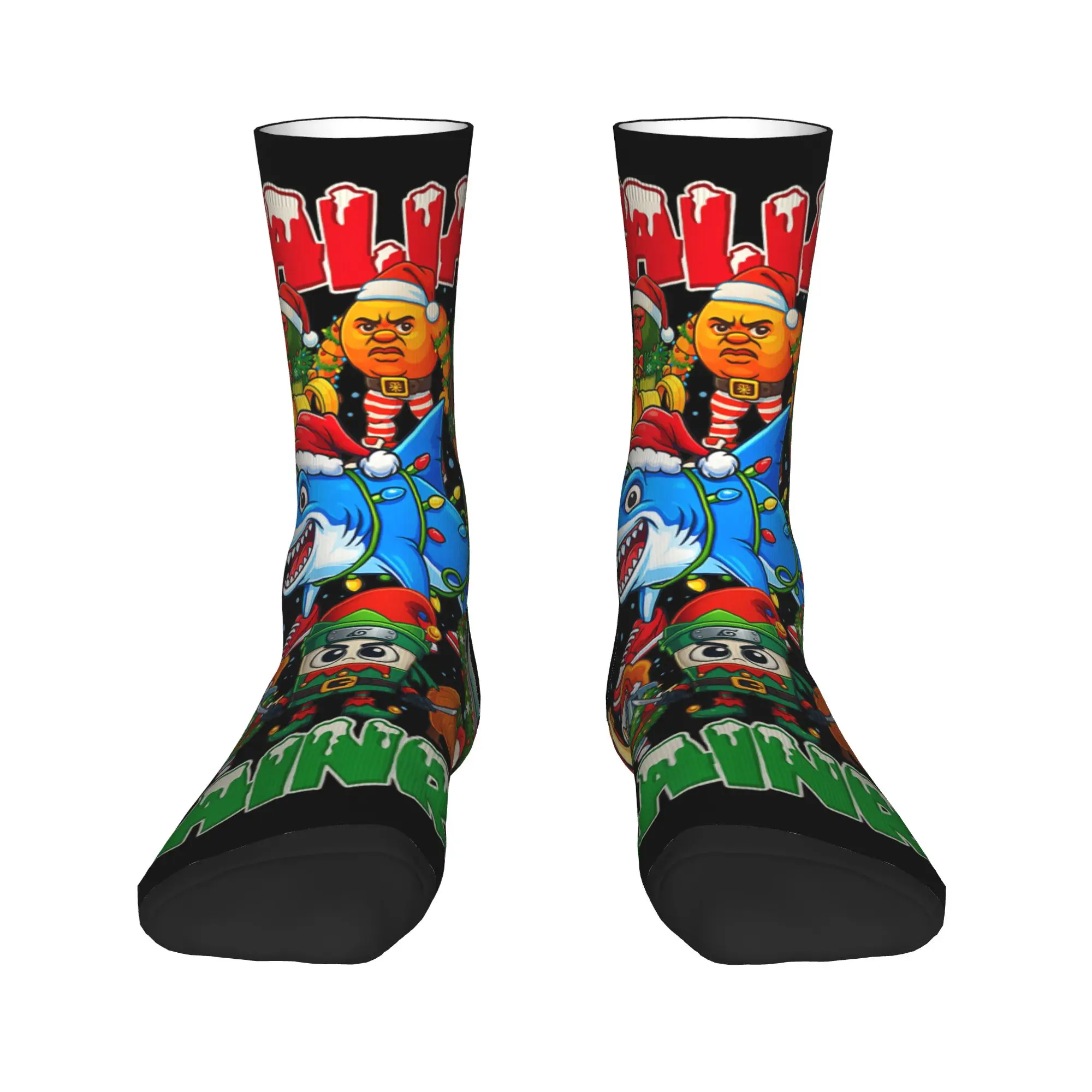 Funny Christmas Italian Brain Rot Italian Brainrot Meme Socks  Trendy Stockings Men Outdoor Socks Autumn Design Anti-Slip Socks