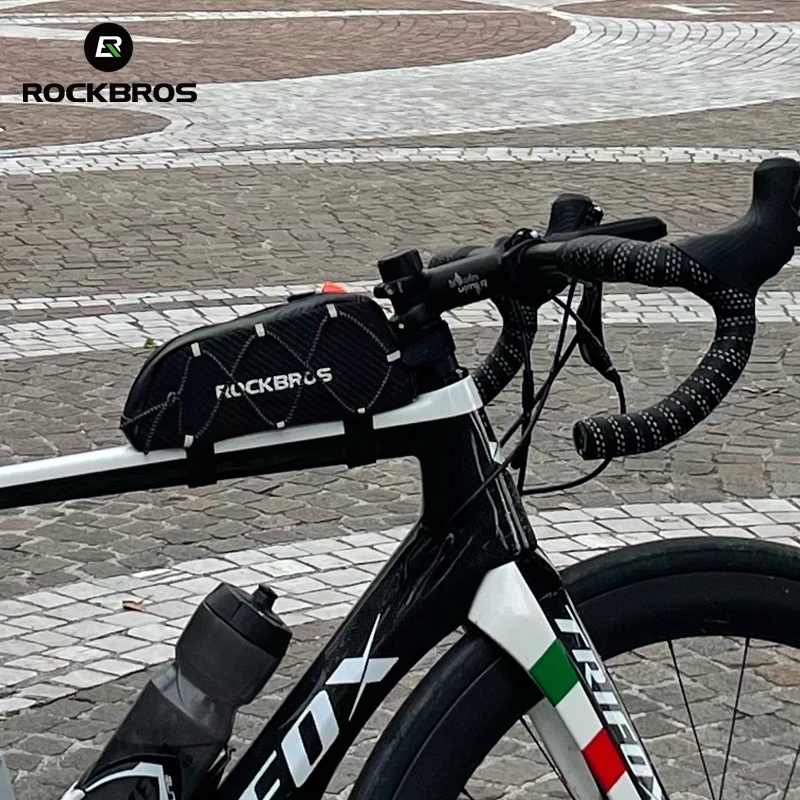 ROCKBROS حقيبة الدراجة مقاوم للماء عاكس الجبهة العلوي الإطار كيس أنبوب خفيفة دراجة حقيبة الدراجات حقيبة بجولة ركوب الخيل