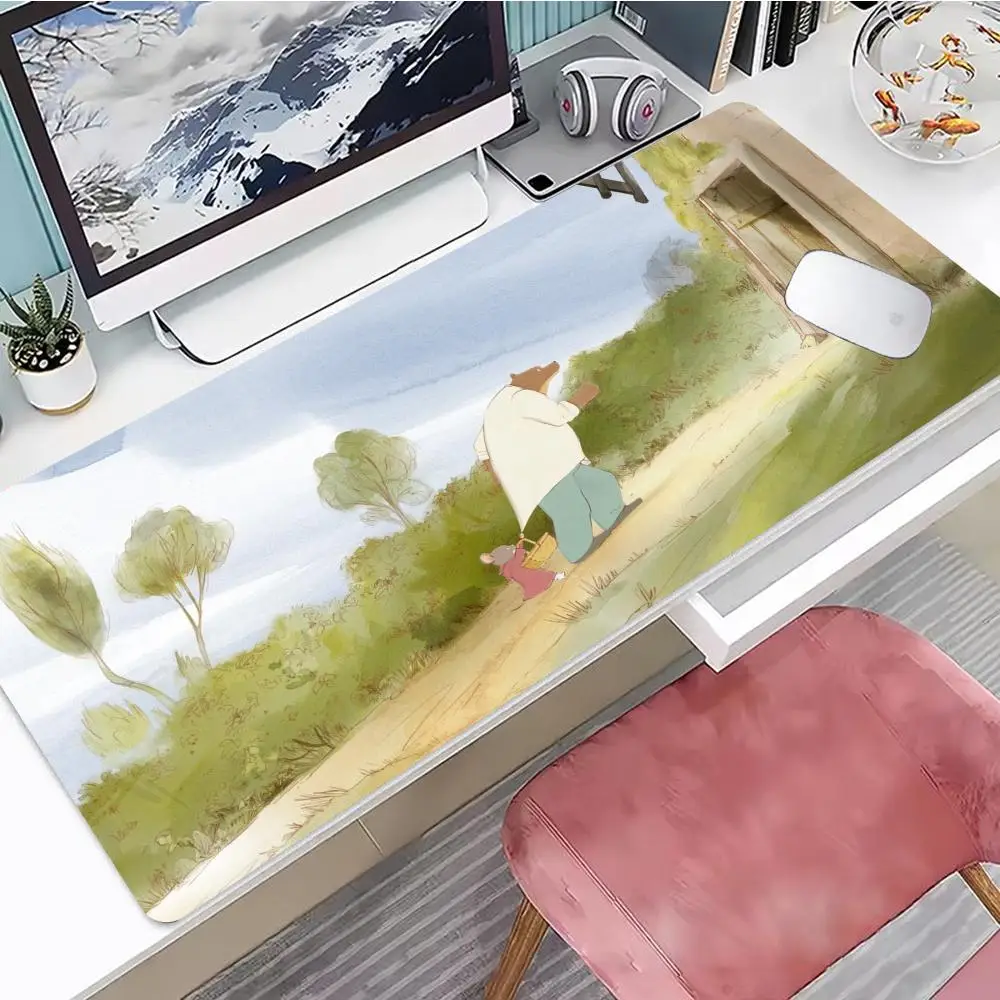 Cartoon Story Picture Book Style Ernest Célestine Mouse Pad Non-Slip Gaming Mouse Pad Gamer E-Sports Mouse Mat Game Desk Mat