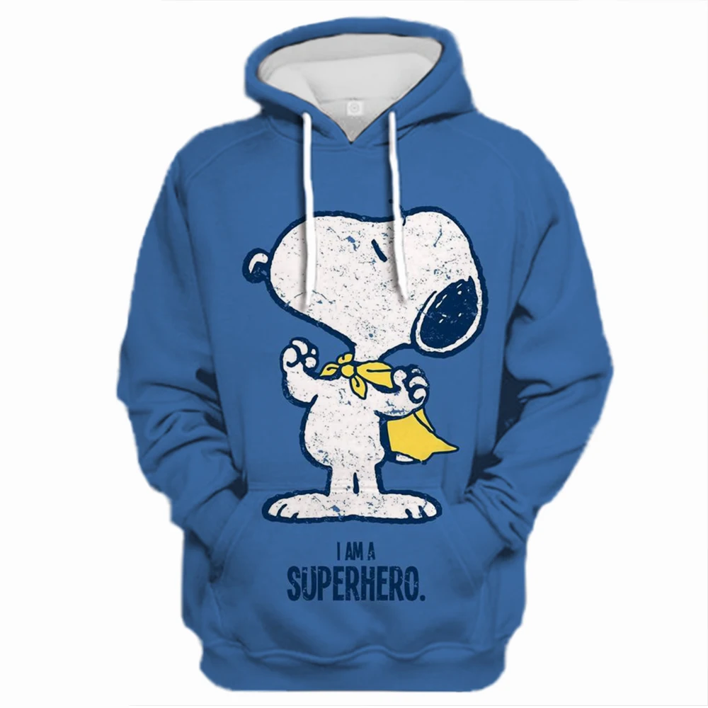 

Snoopy Kawaii Cartoon Print Hoodie for Women Soft Casual Loose Sportwear Female Sweatshirt Warm Fleece Ladies Clothes 2024