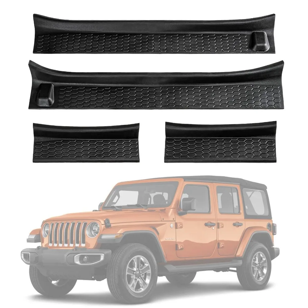 

Car Door Sill Guards Rubber Door Entry Guard Protection Cover For Jeep Wrangler JL Gladiator JT 4-Door 2018-2025