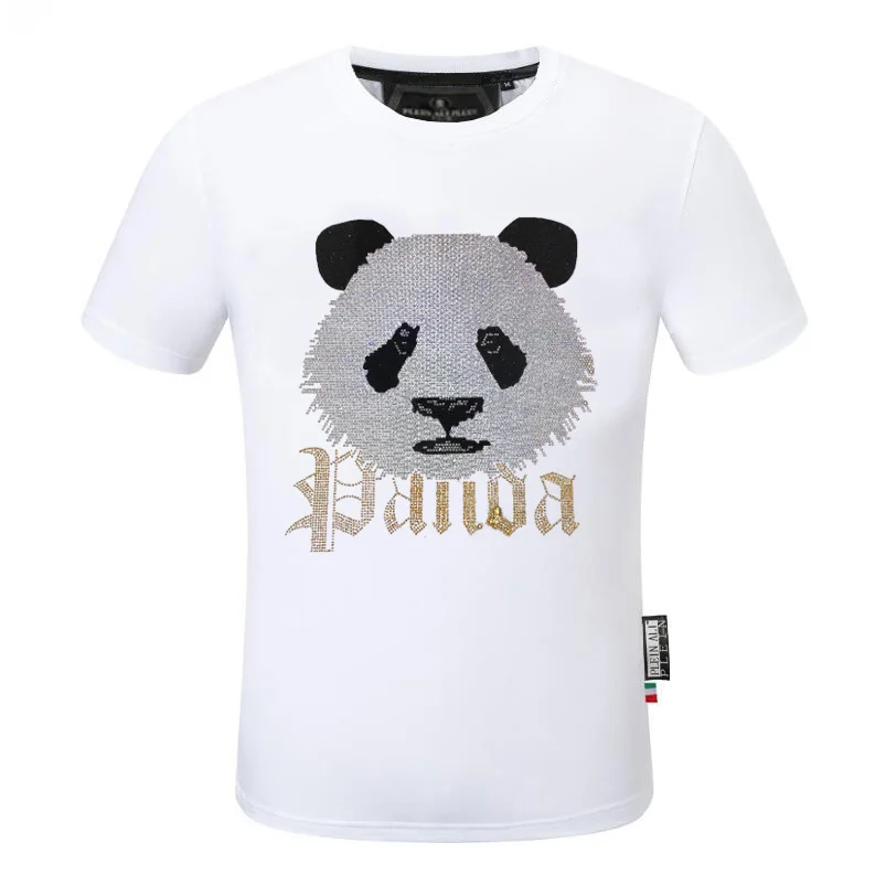 Special  gift t-shirt brand designer  streetwear High-Quality Rhinestone   Comfortable Creative young man Plein ali T Shirt