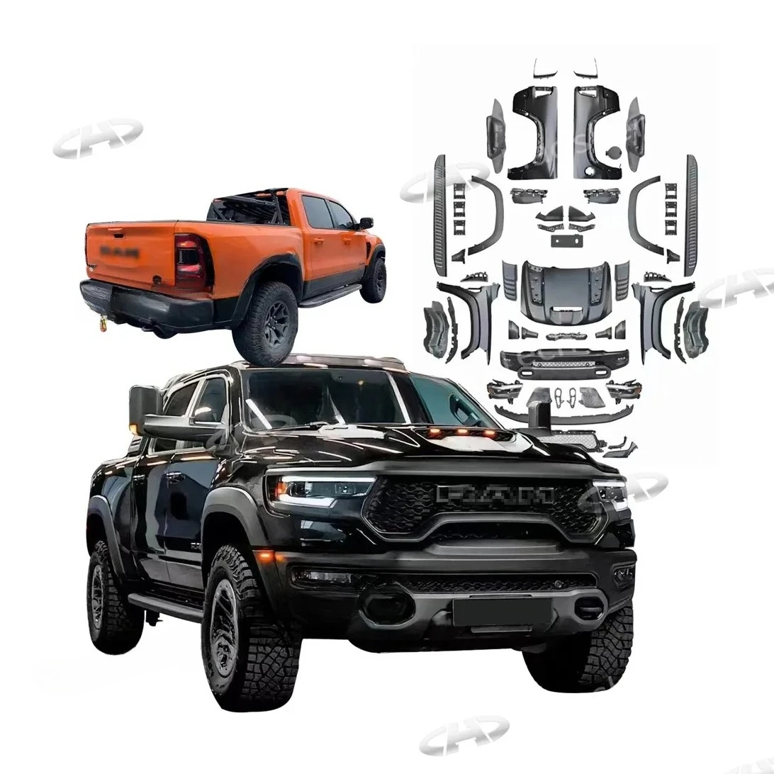 مصدات سيارة جديدة لـ 2019-2023 دودج رام 1500 ترقية 2023 TRX T-Rex عدة اكسسوارات السيارات نظام جسم السيارة