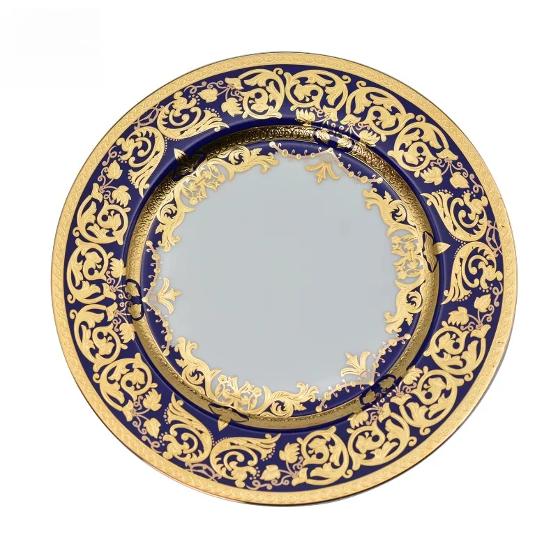 

12 Embossed Gold Dinner Set Ceramics Dinnerware Sets