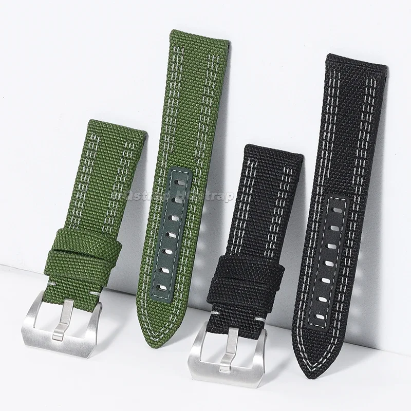 النايلون حزام من الجلد 24 مللي متر لبانيراي PAM 00984/985 PAM1122/753/1312 حزام (استيك) ساعة الرياضة مريحة العالمي استبدال سوار