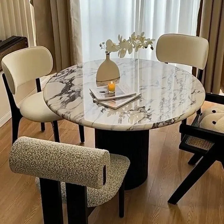 #French Marble Modern Luxury Dining Table And Chair Set With Eco-Friendly Features