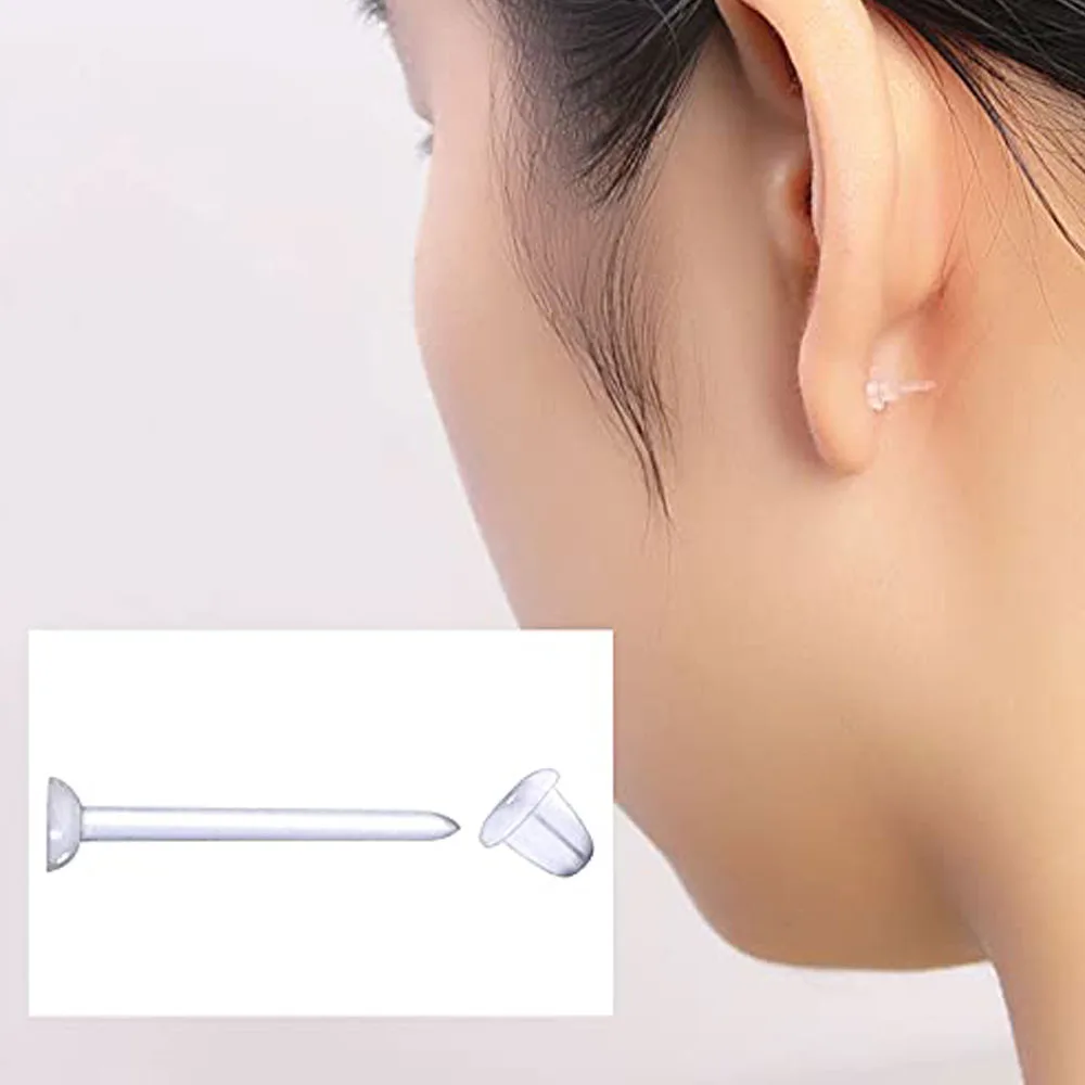 2pcs Clear Bioflex Nose Rings Belly Rings