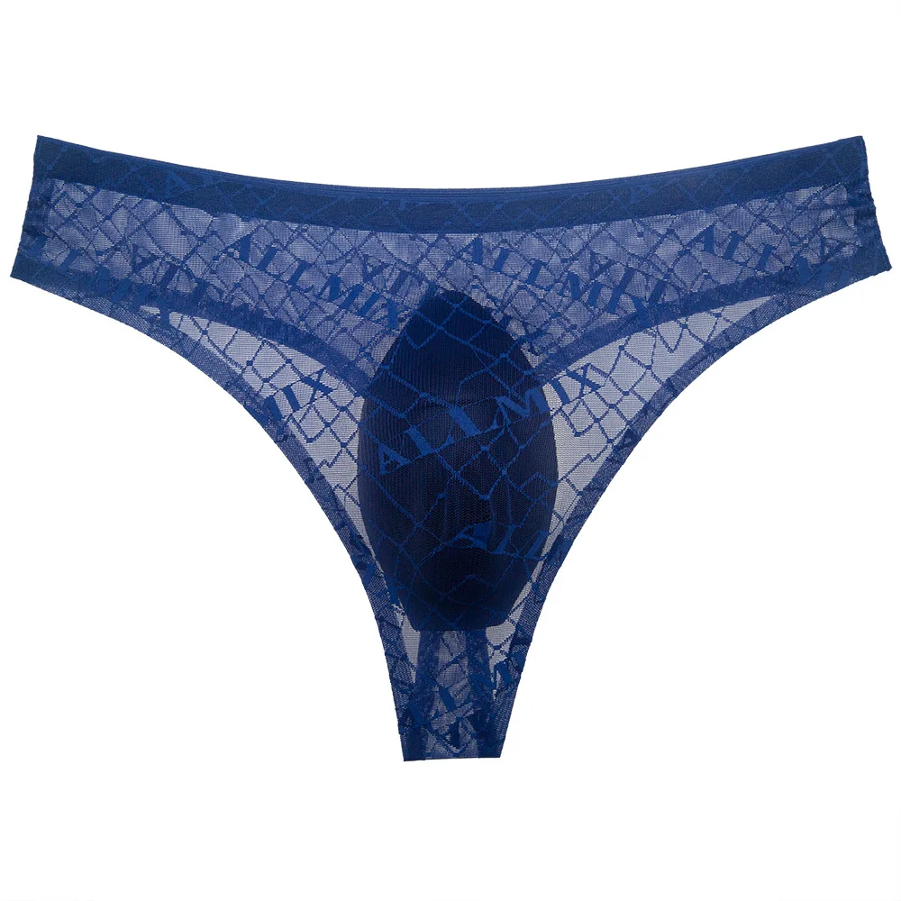 

Men Sexy Lace Ultra-Thin G-string Seamless Ice Silk Panties T-Back Underwear U Bulge Pouch Thongs Breathable Erotic Underpants