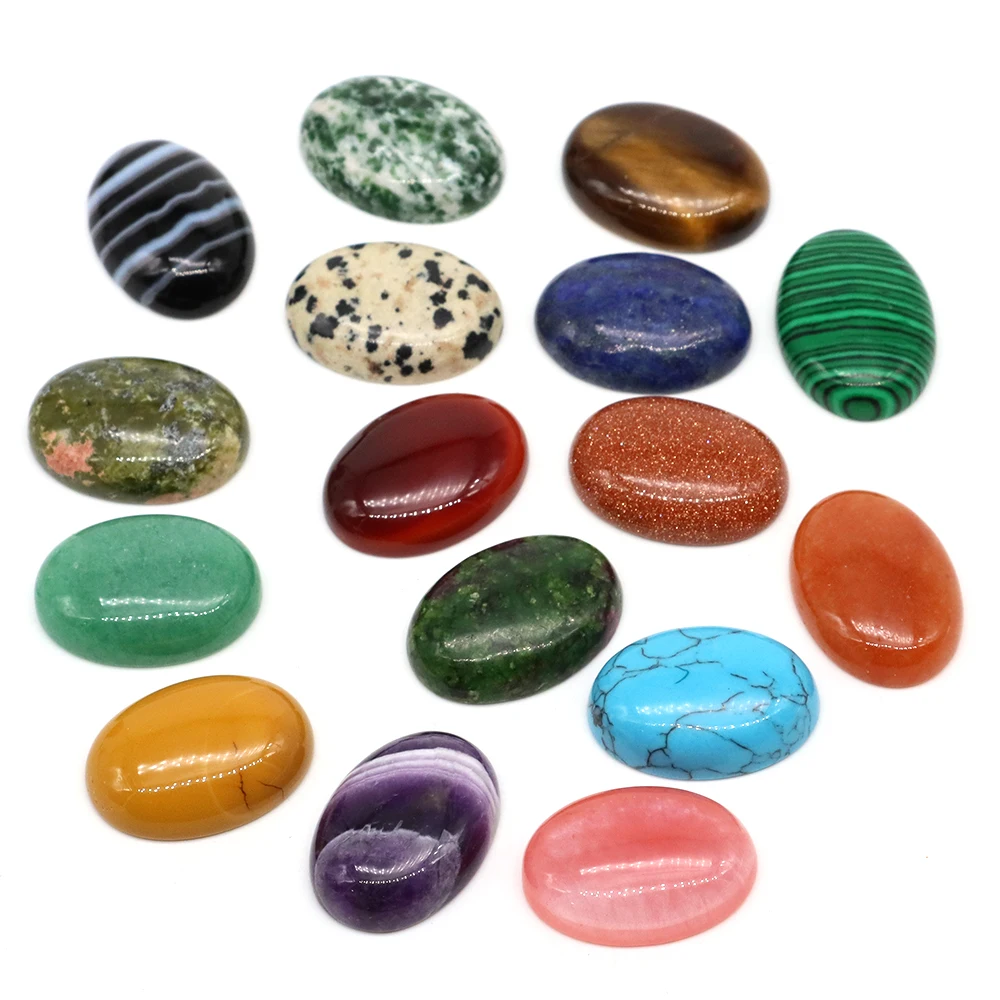 

5pcs/lot Natural Stone Quartz Stones Oval Cabochon Semi-precious CAB No Drill Hole Gemstone Crafts 13x18mm Many Size Wholesale