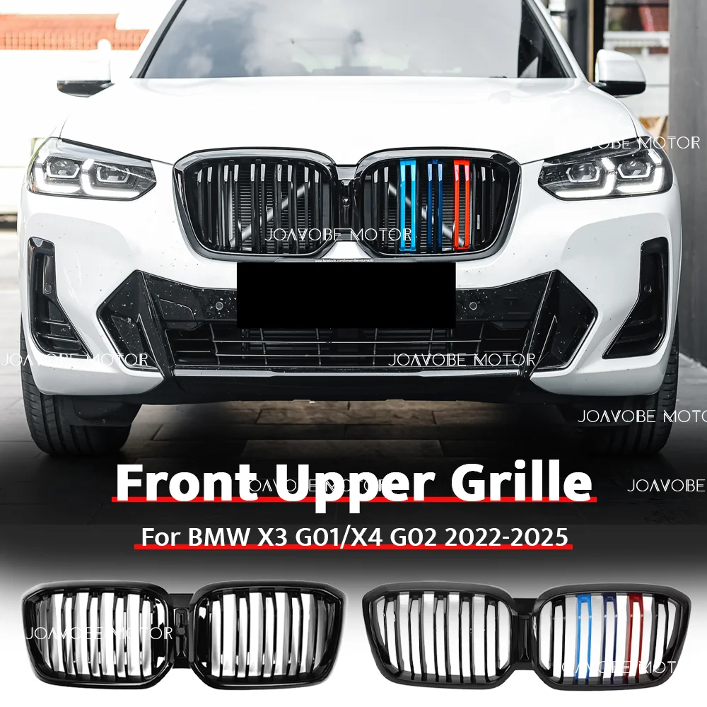 

Glossy Black Glossy M-Color Double Line Style Front Bumper Grille For BMW X3 G01 X4 G02 2022-2025