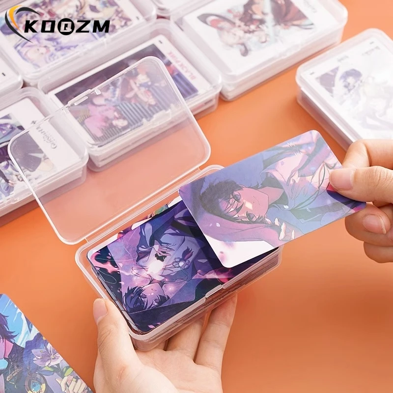 1PCS Transparent New Mini Plastic Storage Box Photocards Small Card Storage Box Desk Organizer Box Classification Box Stationery