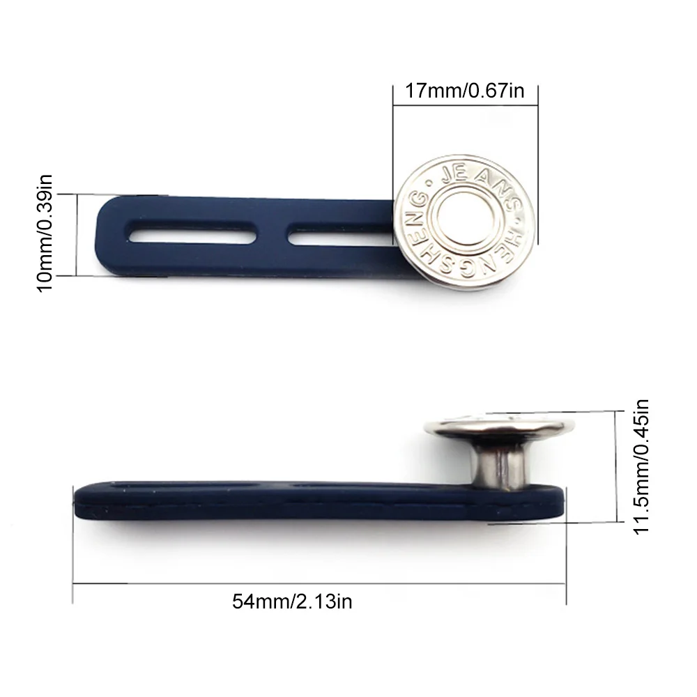 1pc Metal Button Extender for Pants Jeans Free Sewing Adjustable Retractable Waist Extenders Button Waistband Expander