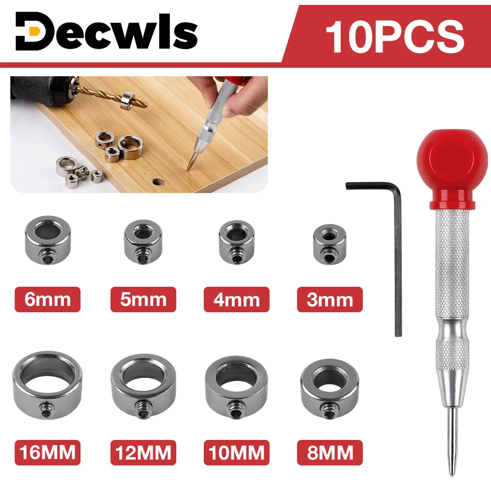 

Набор опор для сверла, автоматический центральный набор перфораторов, кольца из углеродистой стали, шестигранный ключ 3/4/5/6/8/10/12/16, глубина, деревообрабатывающие инструменты, окно