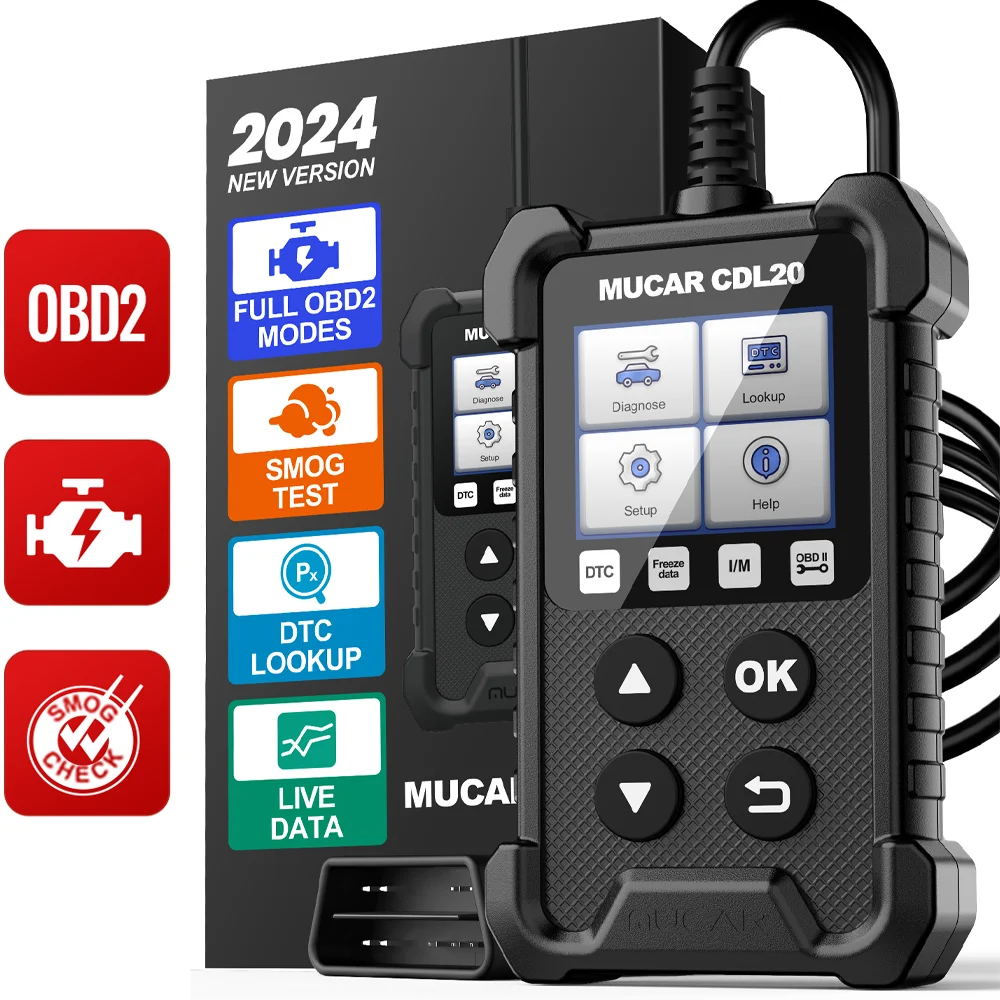 MUCAR CDL20 Obd2 Scanner Auto Check Engine Diagnostic Tools Car Code Reader with Full OBD 2 Functions  Lifetime Free