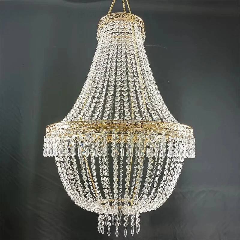 Acrylic Chandelier Crystal Drops Ceiling Modern Wedding Decoration Luminaire Beaded Fixture Light Pendant Modern Hanging