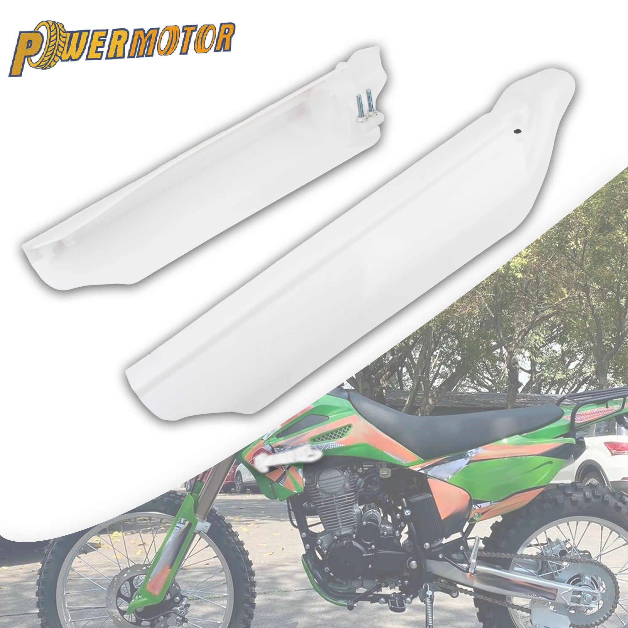 Motorcycle White Front Fork Guard Protector For Kawasaki Honda Suzuki Yamaha EXC SX CRF DRZ KLX WRF YZF 125 250 300 426 450