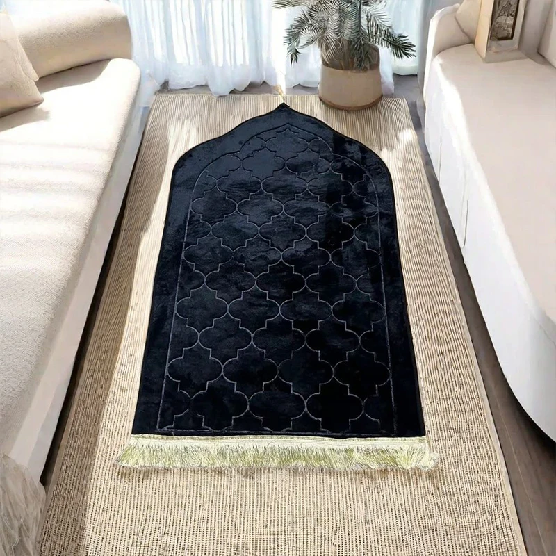 

Сплошное фланелевое молитвенное одеяло, утолщенный тисненый коврик для поклонения, молитвенный мягкий коврик, ковер 69x110 см