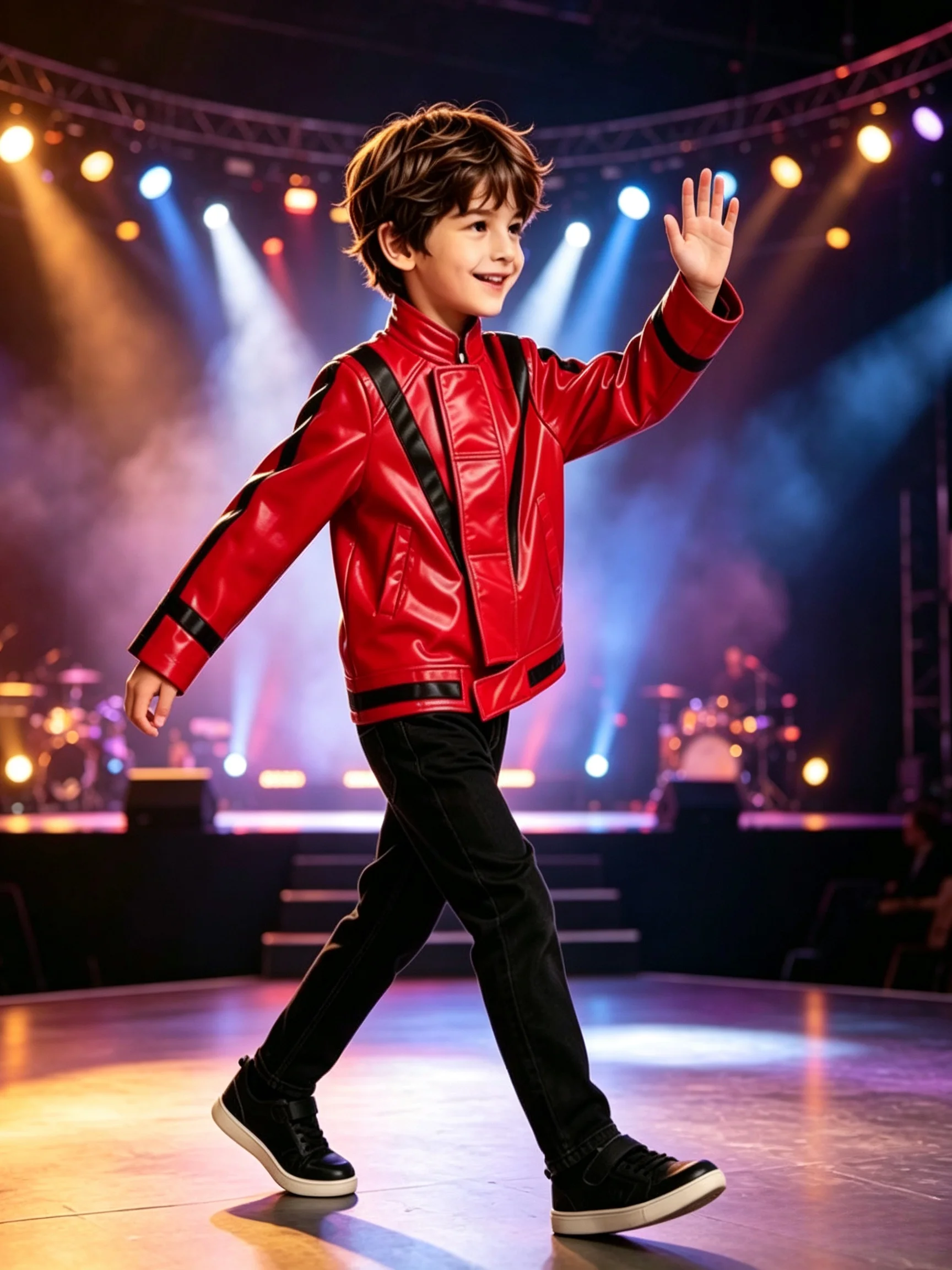 Halloween Boys Retro Singer Striped Jacket Kids Party Stage Cosplay Outerwear