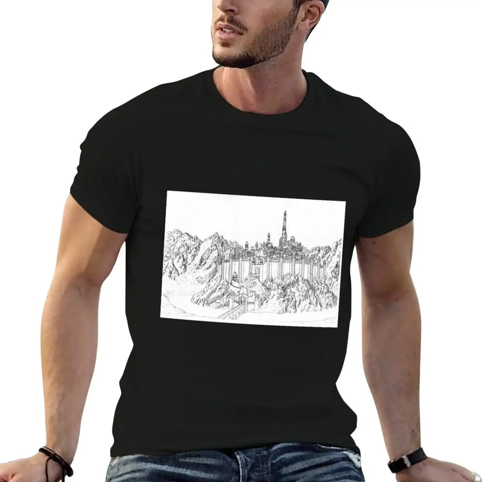 

Gondolin in Splendour T-Shirt funny costumes anime t shirts summer clothes mens designer t shirt