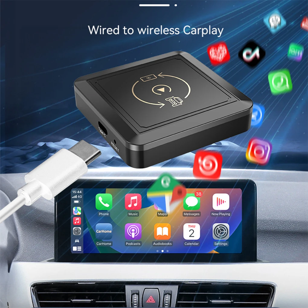 2-in-1 Adapte Wired CarPlay & Android Auto To Wireless CarPlay & Android Auto Automatic Connection