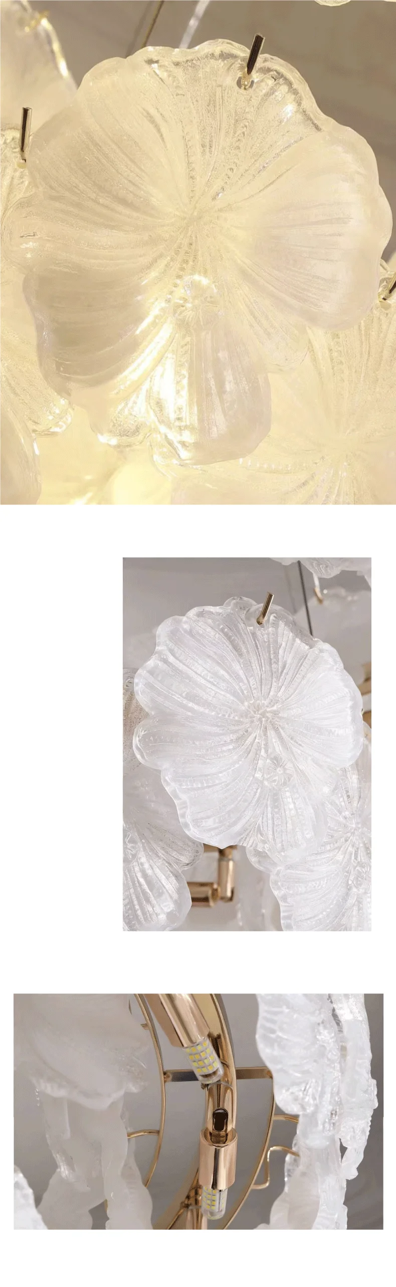Flower Glass E14 LED Pendant Lights Living Room Luminaires